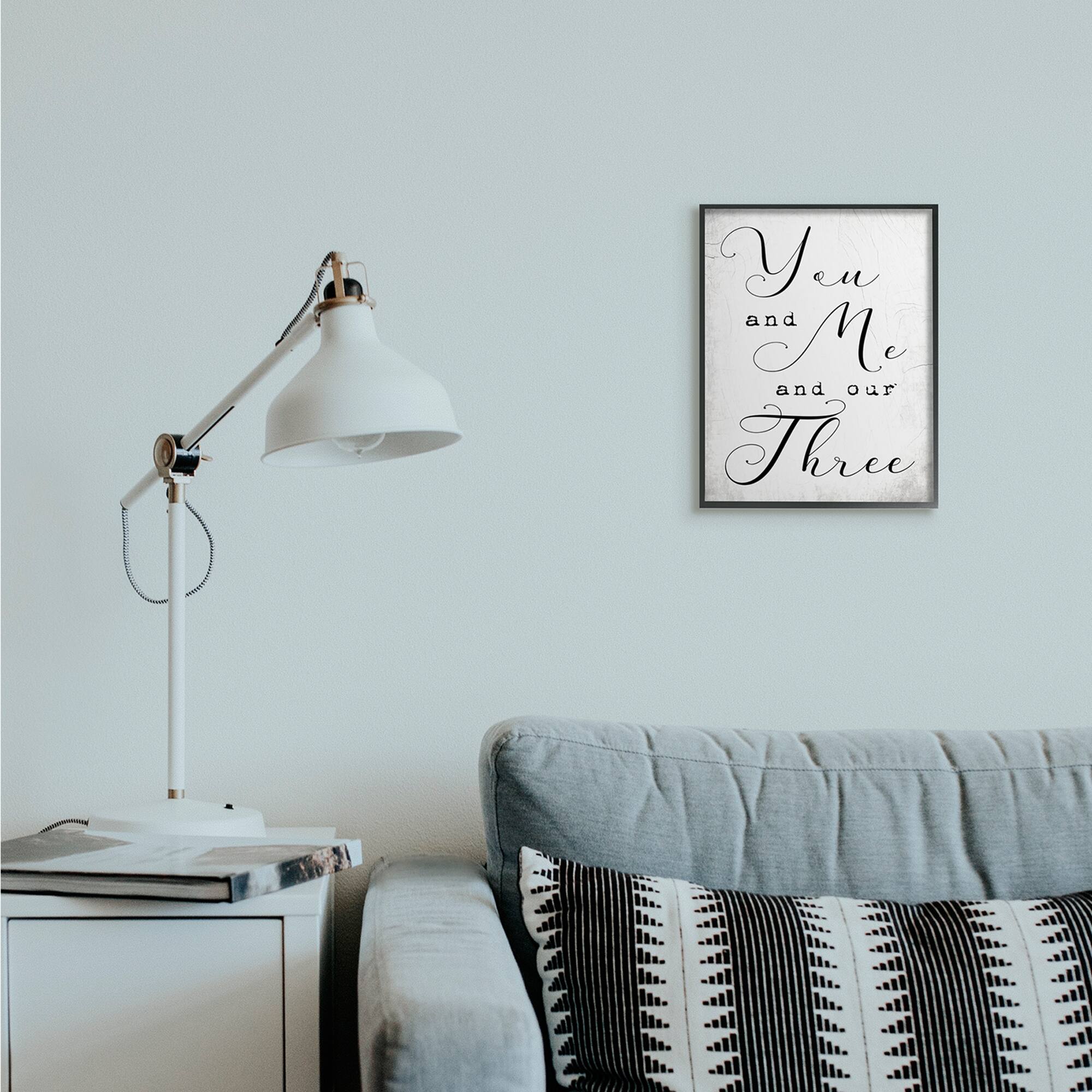 Stupell Industries You Me and Our Three Phrase Family Home Quote Framed Wall Art